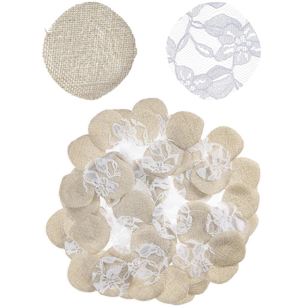 Petals Burlap with Lace, 100pc