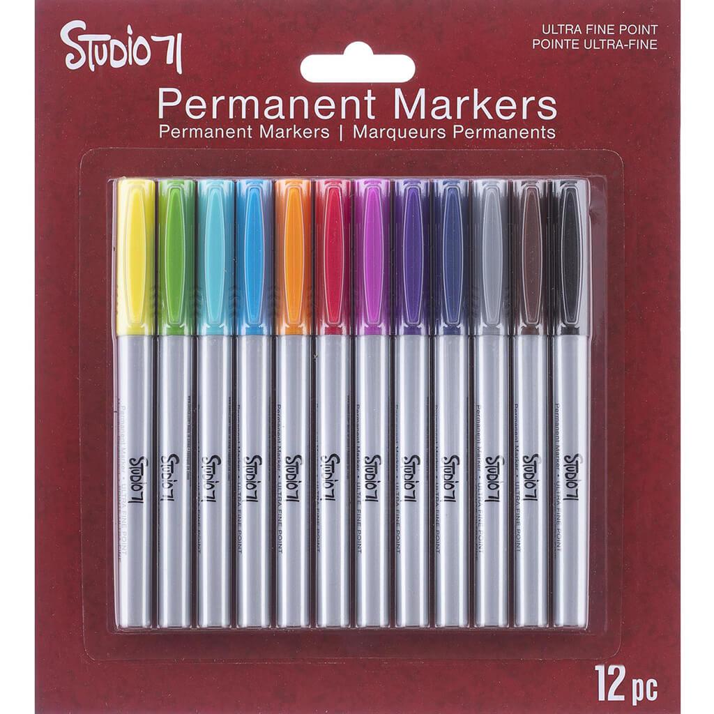 Studio 71 Permanent Markers Ultra Fine Point 12pcs