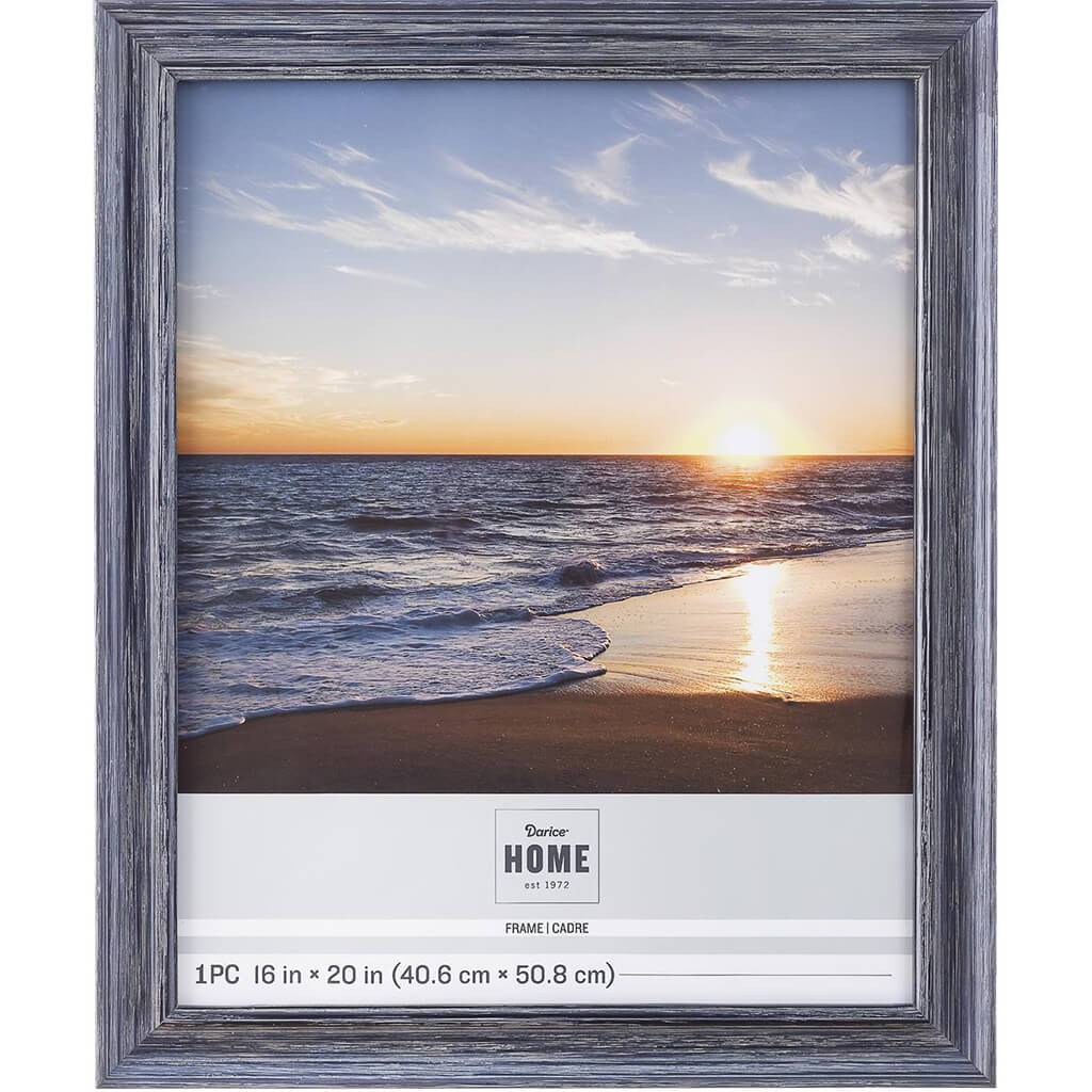 16 x 20 Picture Frame: Blue Distressed, 19.1 x 23.1 inches