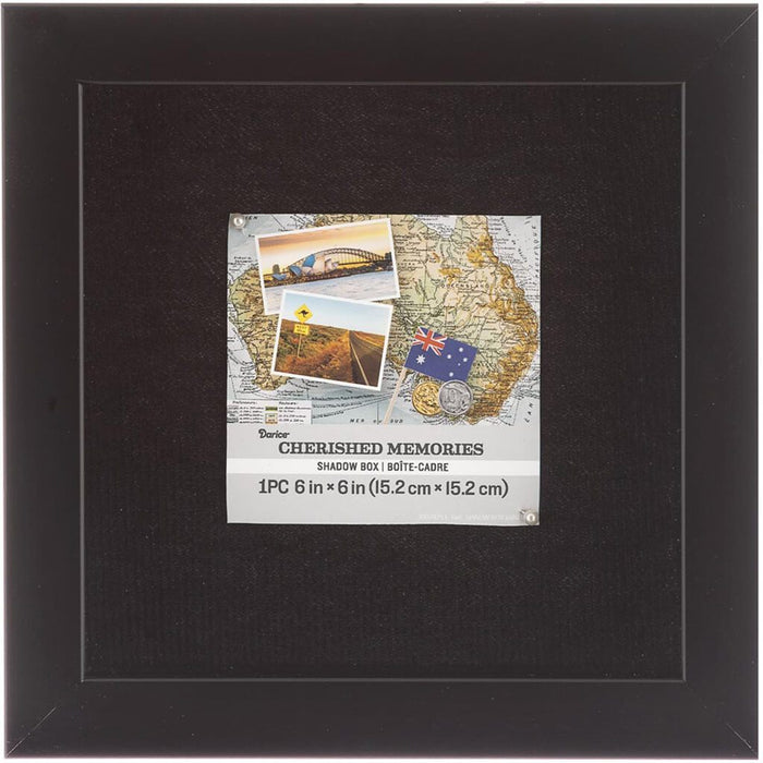 6 x 6 Shadowbox Frame: Black, 7.3 x 7.3 inches