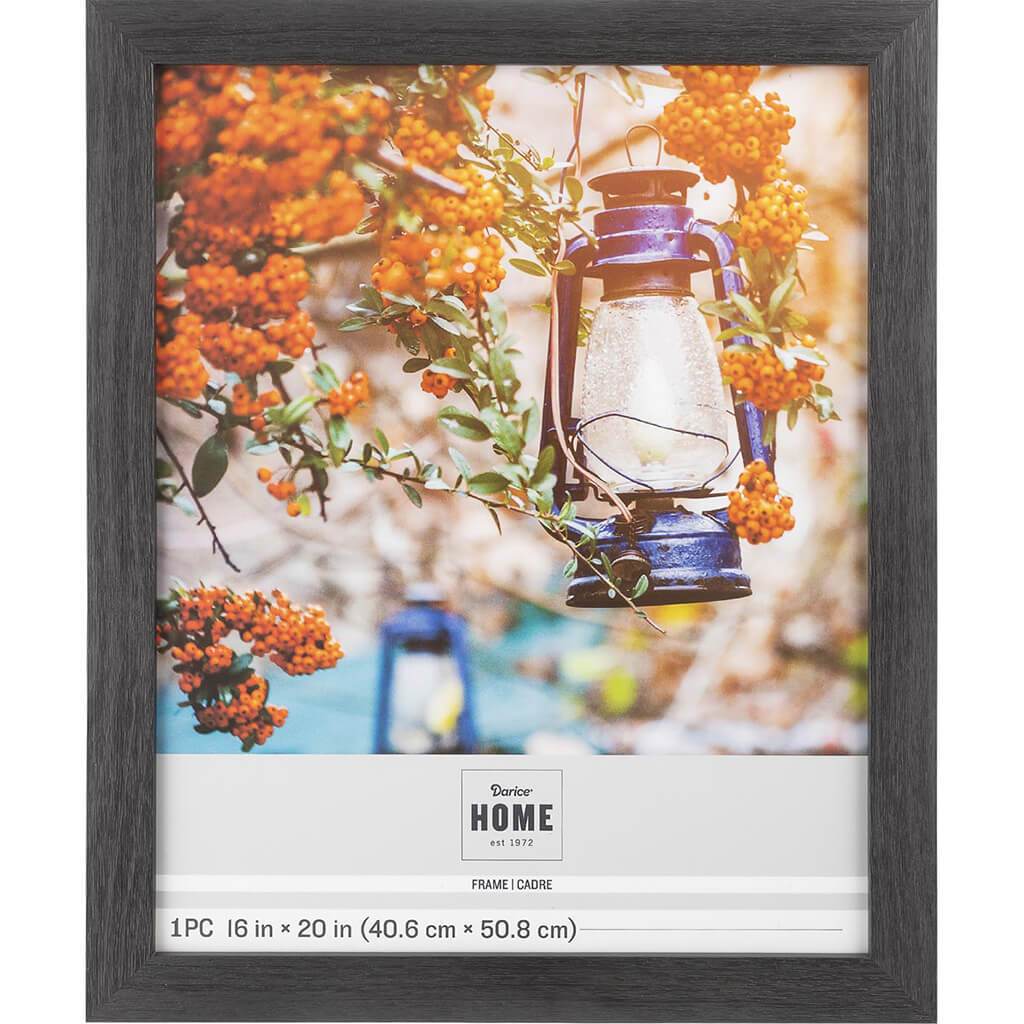 16 x 20 Picture Frame: Black Distressed, 18.58 x 22.60 inches