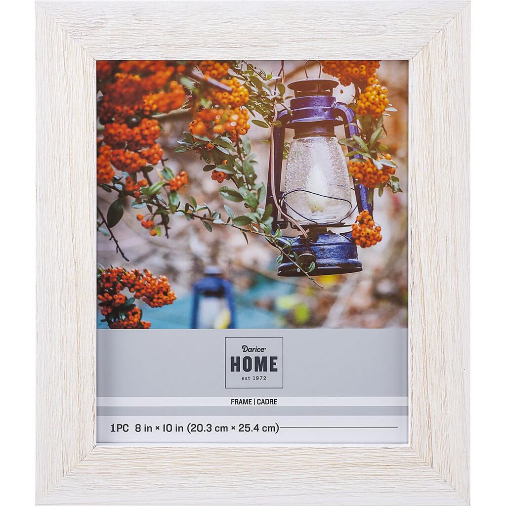 8 x 10 Picture Frame: White Distressed, 10.59 x 12.6 inches