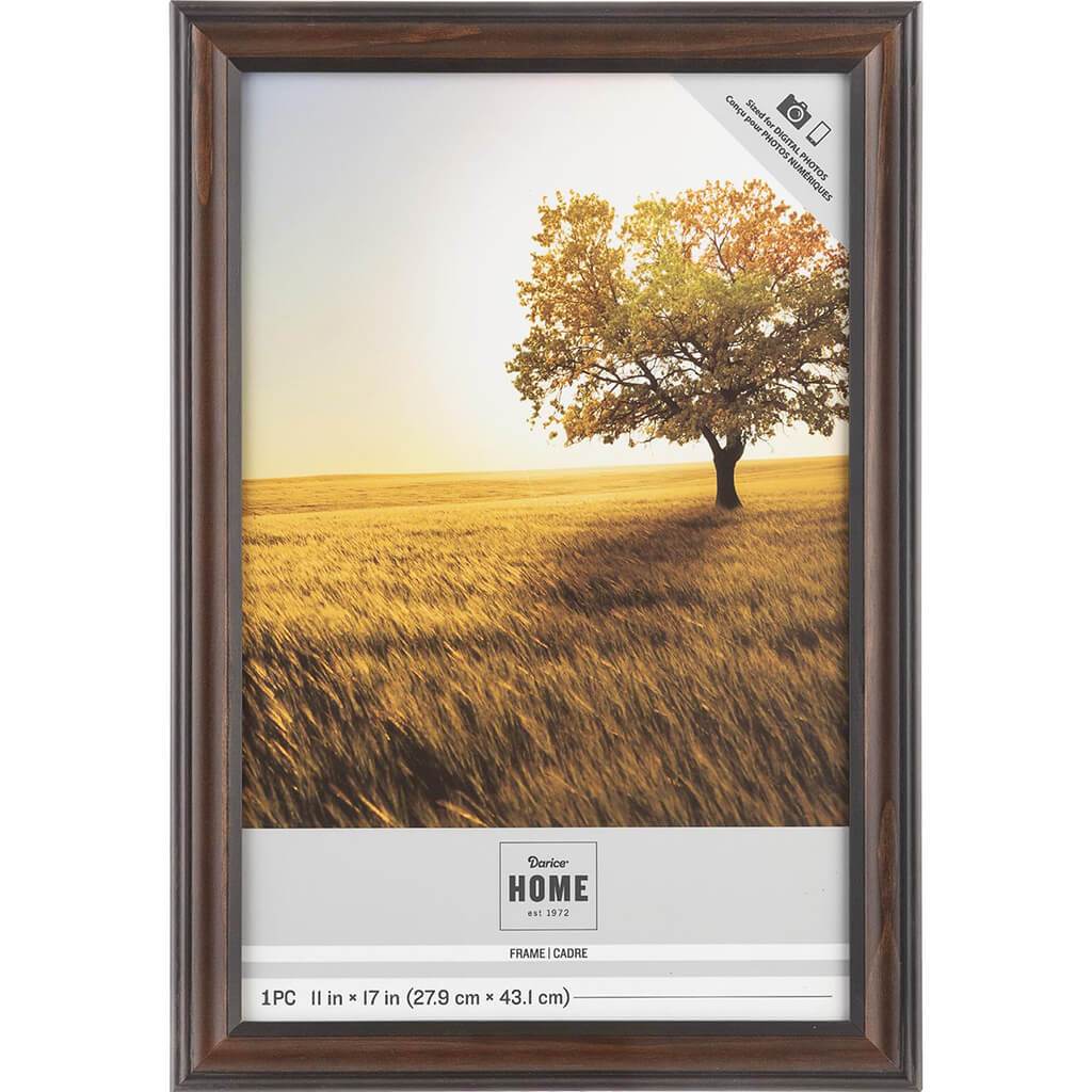 11 x 17 Picture Frame: Brown/Black, 13.11 x 19.09 inches