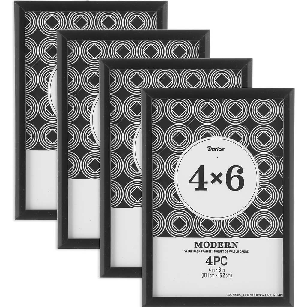 Frame: Black, 4 x 6 inches, 4 pack