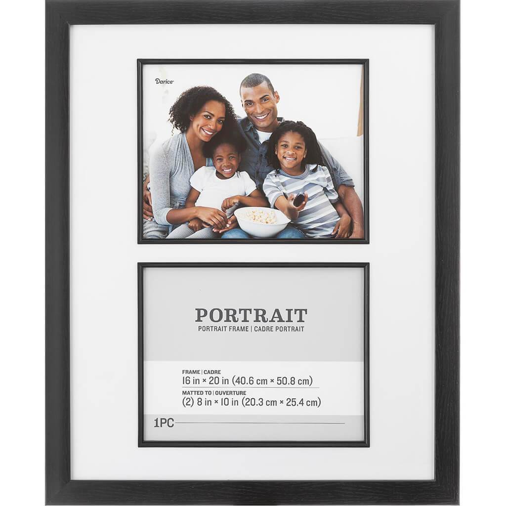 8 x 10 Picture Frame: 2 Photos, Black, 17.7 x 21.7 inches