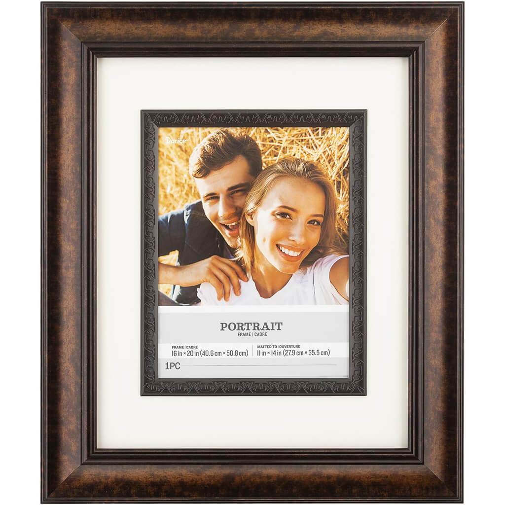 16 x 20 Portrait Picture Frame: Bronze, 21.4 x 25.4 inches