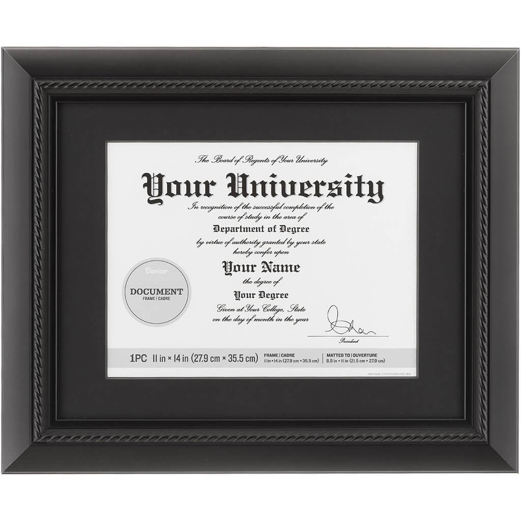 11 x 14 Document Frame: Black, 14.4 x 17.4 inches