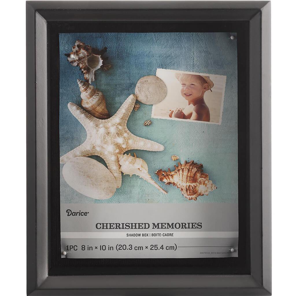 8 x 10 Shadowbox Frame: Black, 9.09 x 11.14 inches