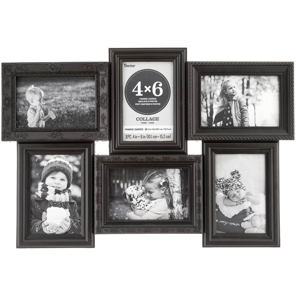 4 x 6 Collage Frame: 6 Photo, Black, 14.76 x 21.06 inches