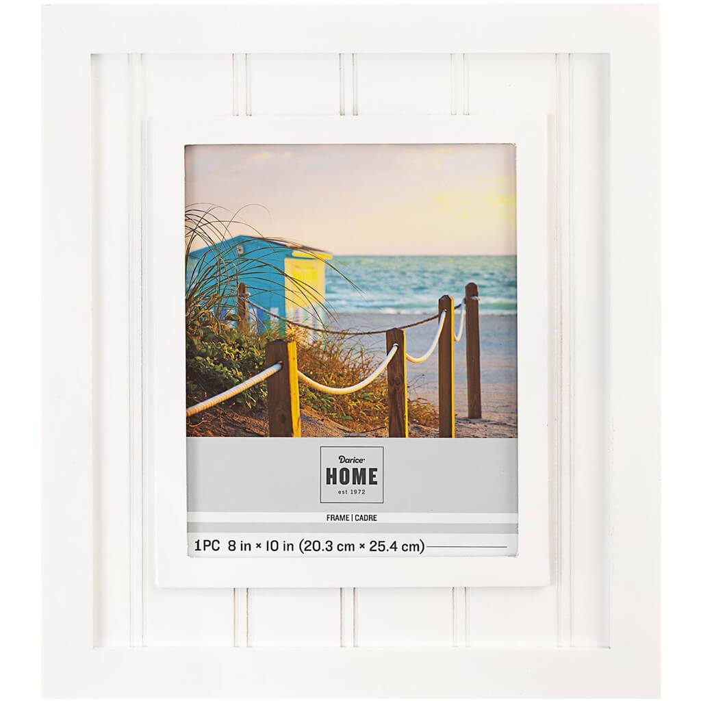 8 x 10 Beadboard Picture Frame: White, 13.82 x 15.87 inches
