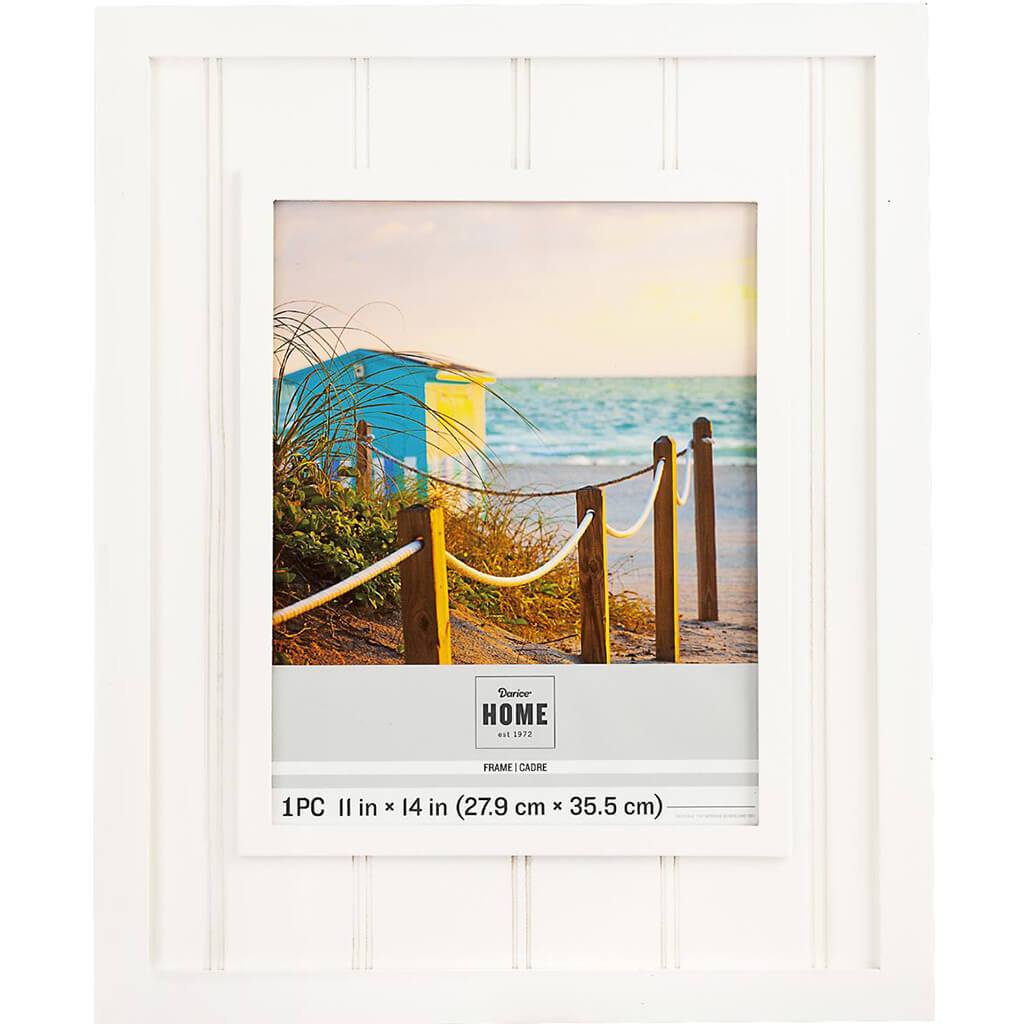 11 x 14 Beadboard Picture Frame: White, 17.99 x 21.85 inches