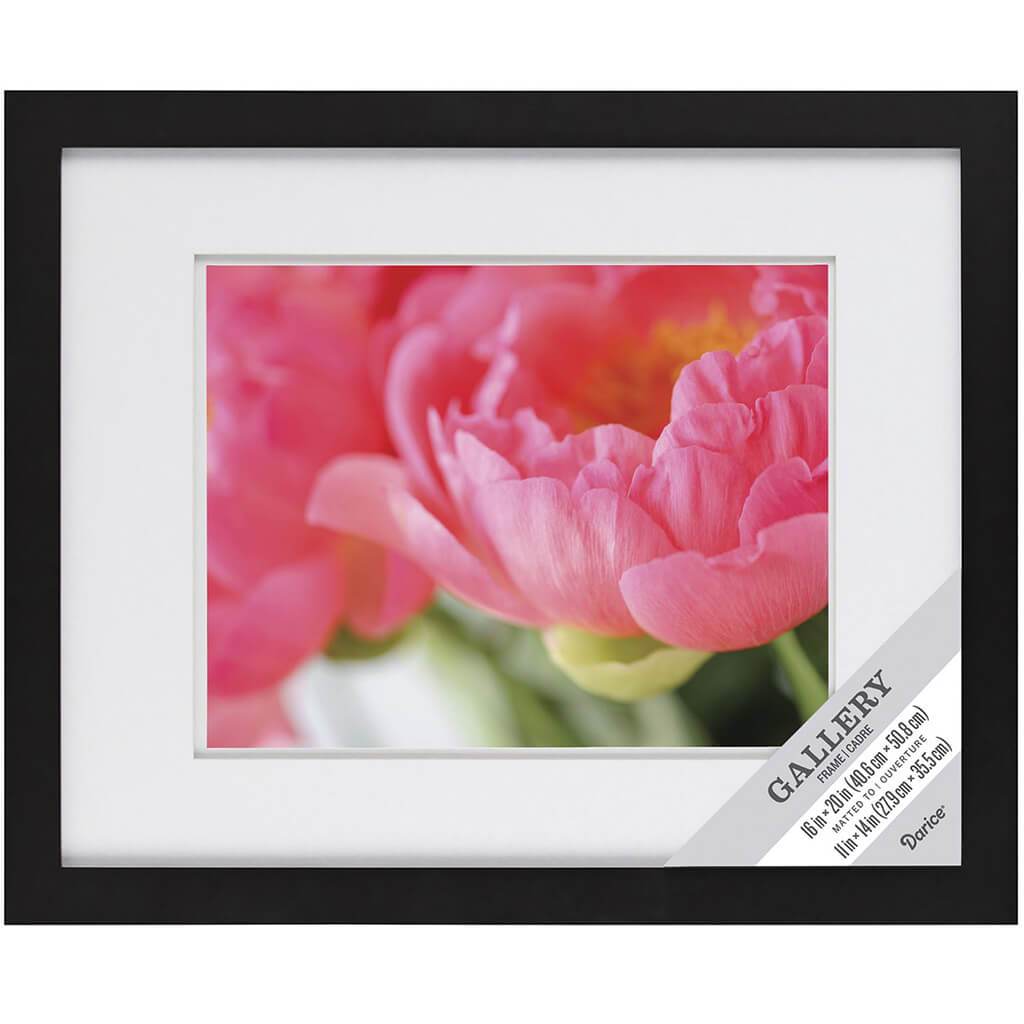 16 x 20 Black Picture Frame: Double Matte, 17.99 x 22.05 inches