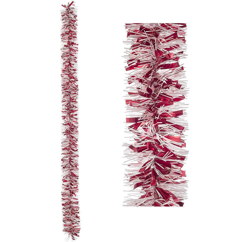 Tinsel Garland Red White 6ft