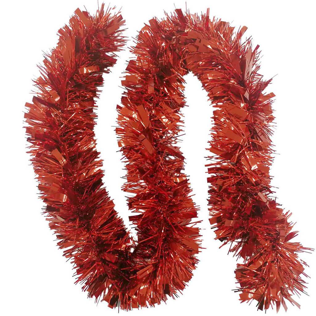 Tinsel Garland Mega Red 6ft