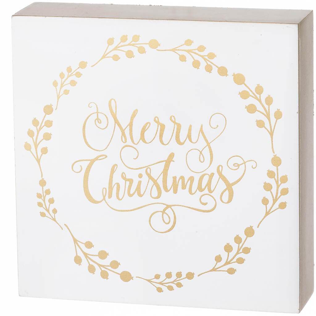 Merry Christmas Tabletop Sign 6 x 6in