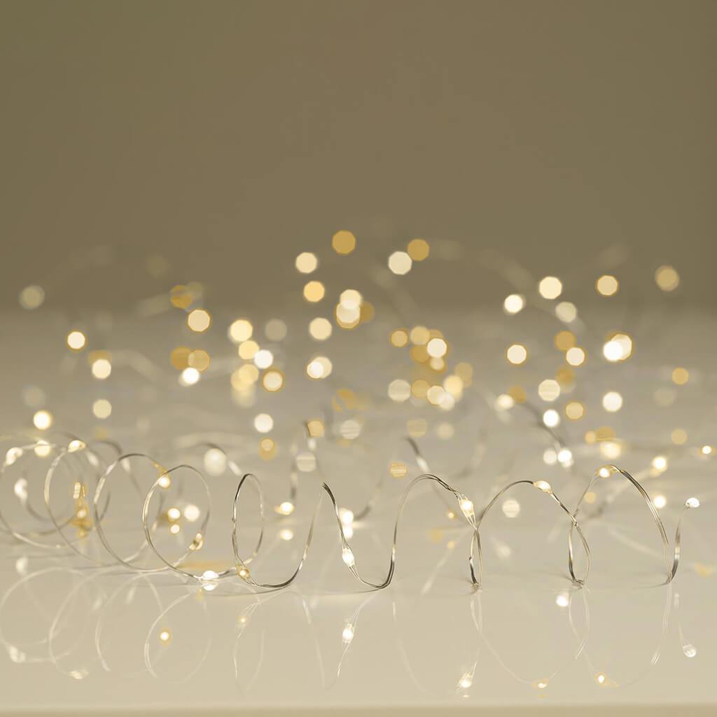 120 Multifunktional White Micro Led Fairy Lights 40ft