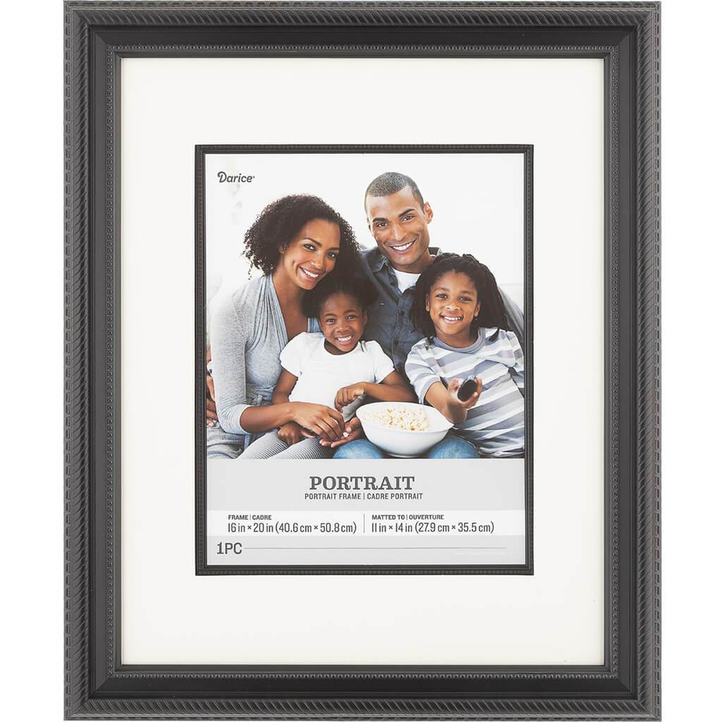 16 x 20 Portrait Picture Frame: Black, 14.5 x 17.5 inches