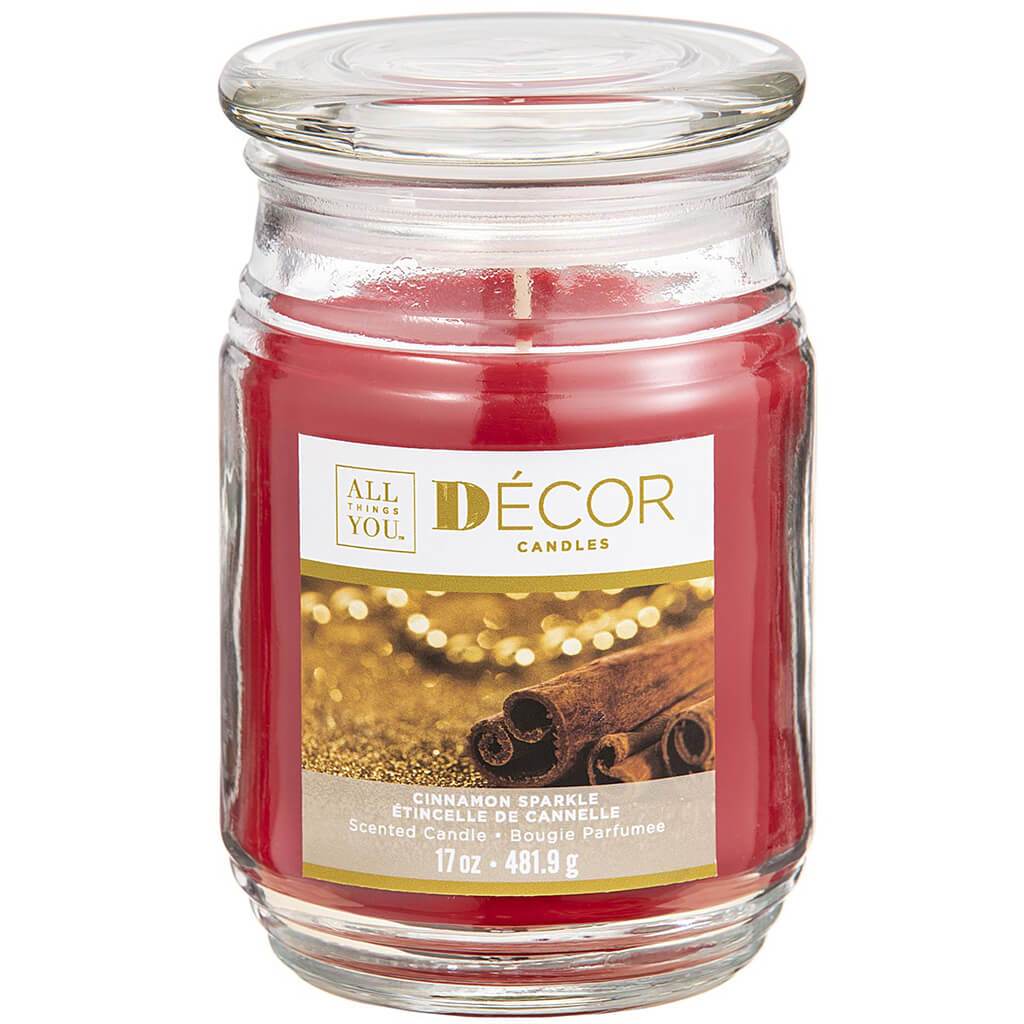 Decor Candle Jar Cinnamon Sparkle, 17oz