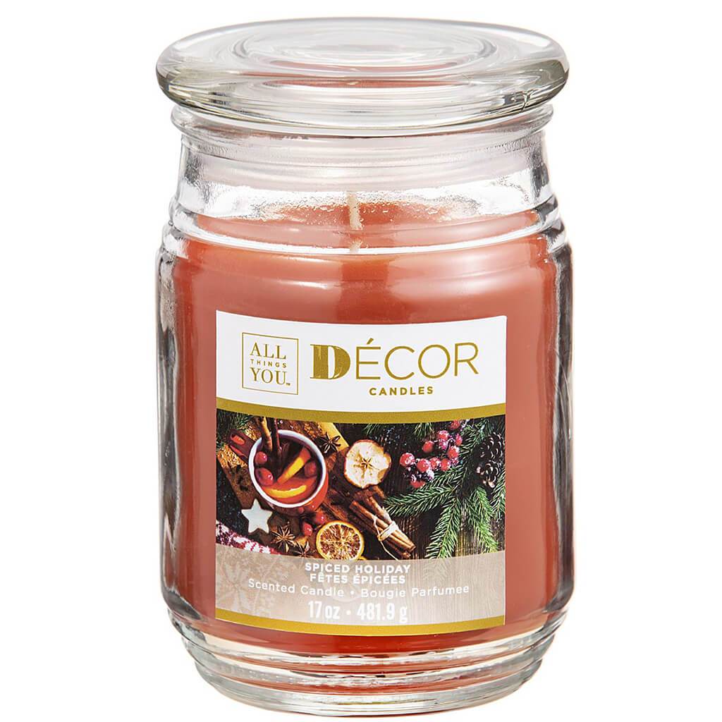 Decor Candle Jar Spiced Holiday, 17oz