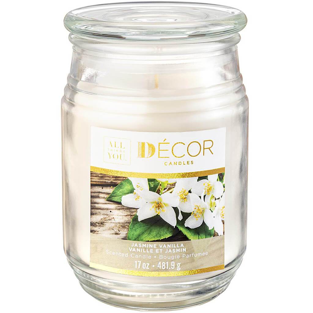 Decor Candle Jar Jasmine Vanilla, 17oz