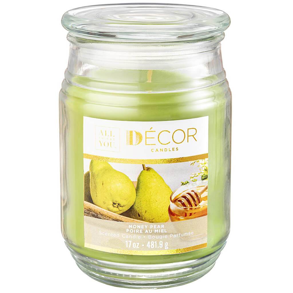 Decor Candle Jar Honey Pear, 17oz