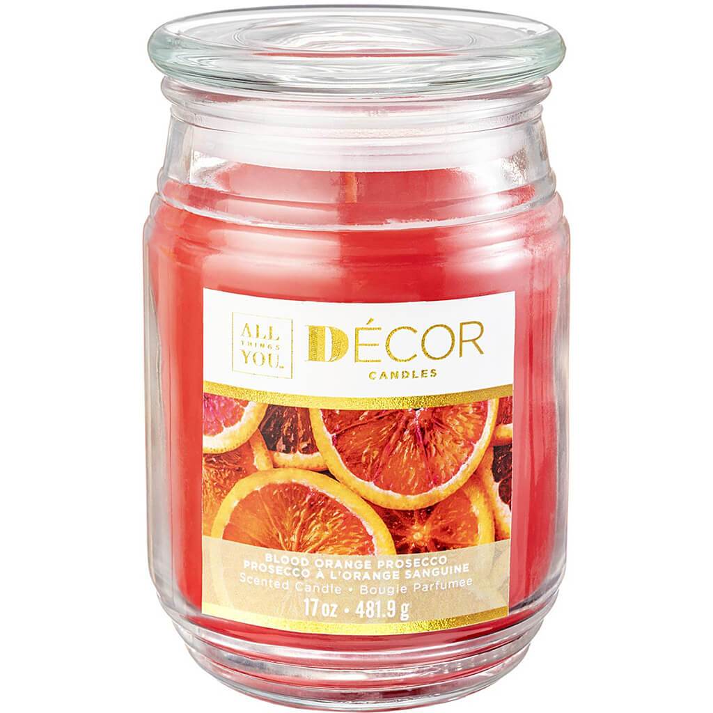 Decor Candle Jar Blood Orange Prosecco, 17oz