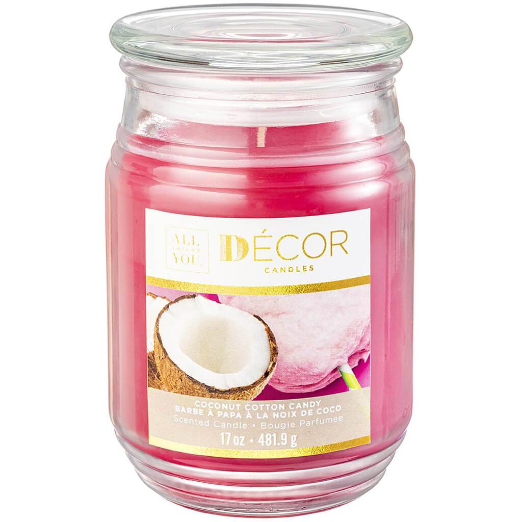 Decor Candle Jar Coconut Cotton Candy,17oz