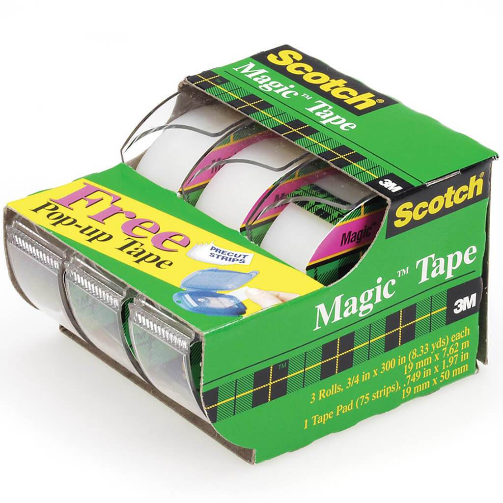 Scotch Magic Tape 3/4in x 300in 3pk