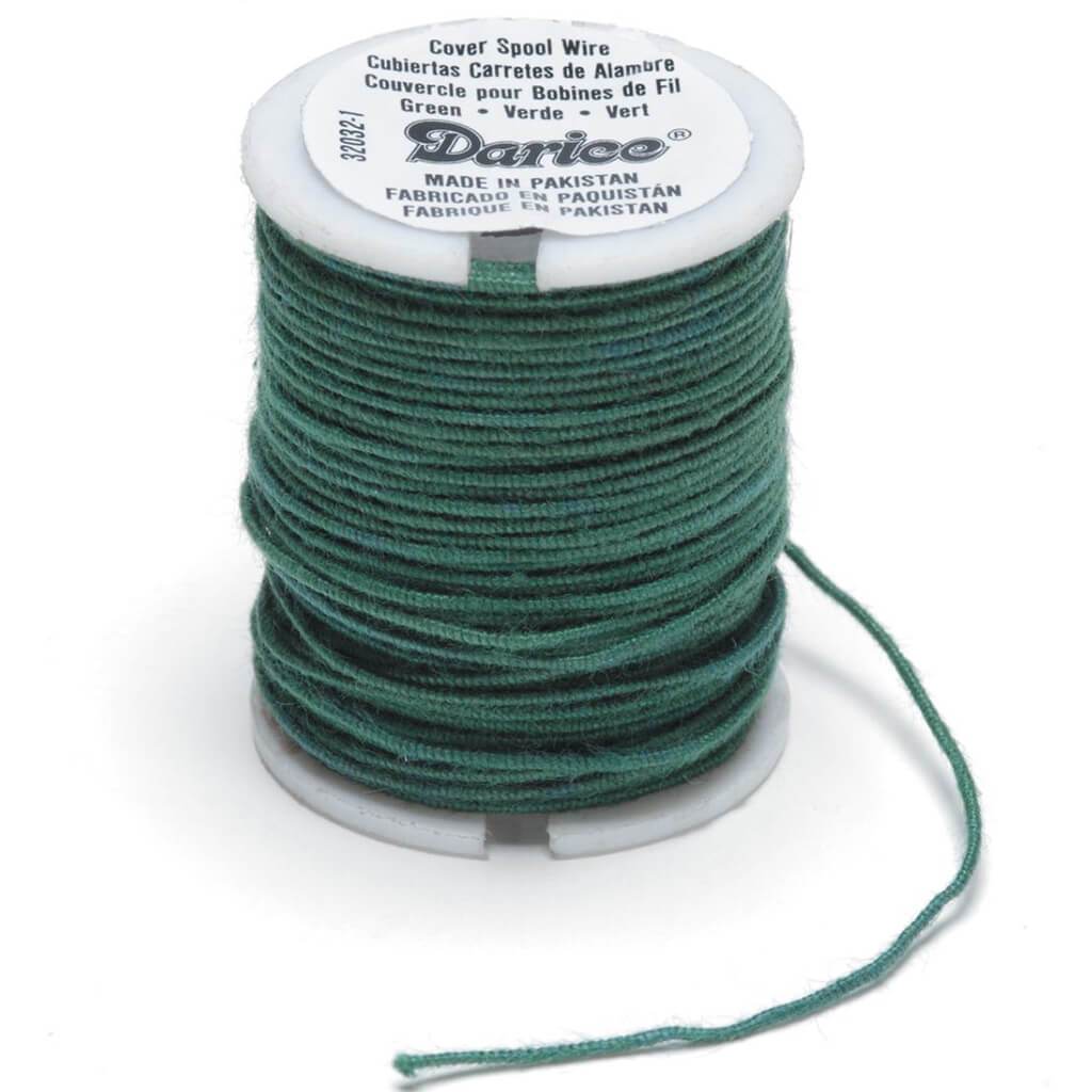 Cloth Covered Wire 28 Gauge 10yd Green