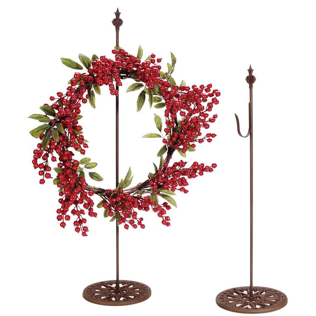 Wreath Hanger Rust Metal Hook, 24in