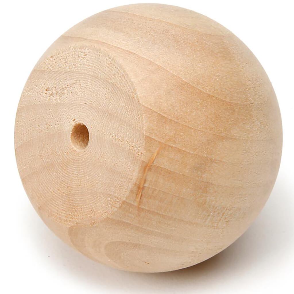 Unfinished Wood Ball Knob 2in