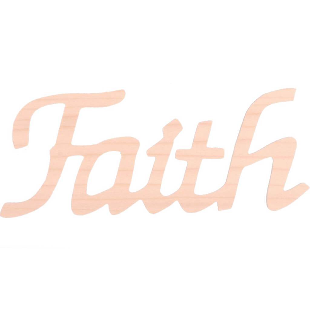 Wood Script Word Faith