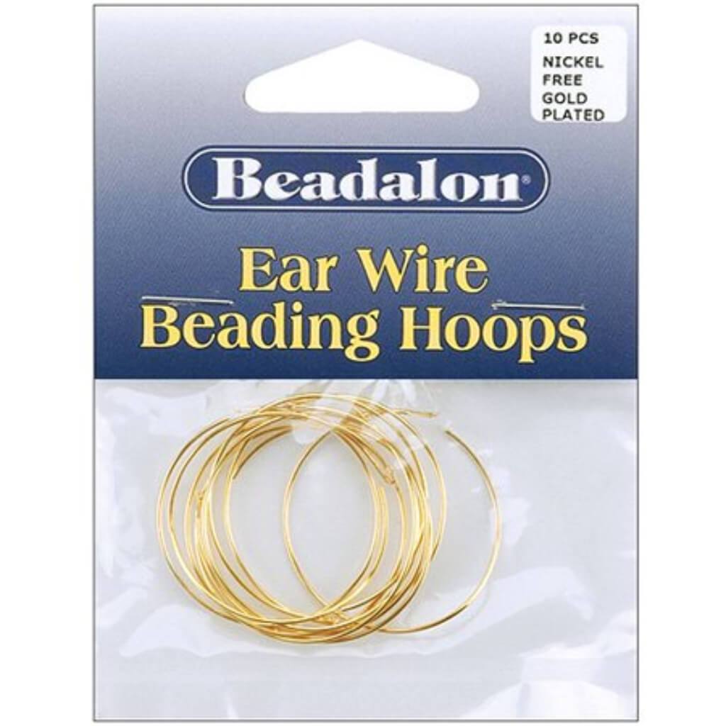 Ear Wire Beading Hoops Small 30mm 10/Pkg Gold Plated and Nickel Free