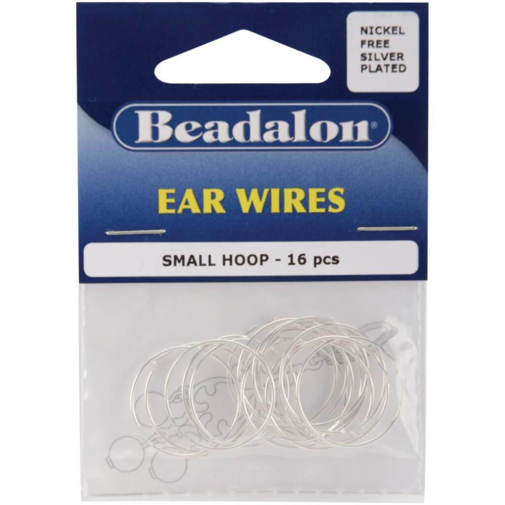 Ear Wire Beading Hoops Small 20mm 16/Pkg Silver-plated and Nickel Free