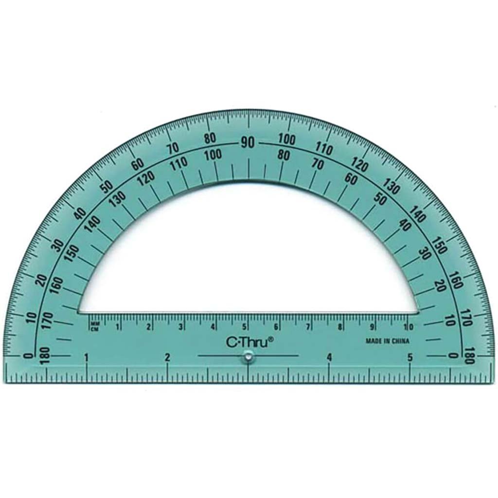 Protractor 180 Degree 6in Clear