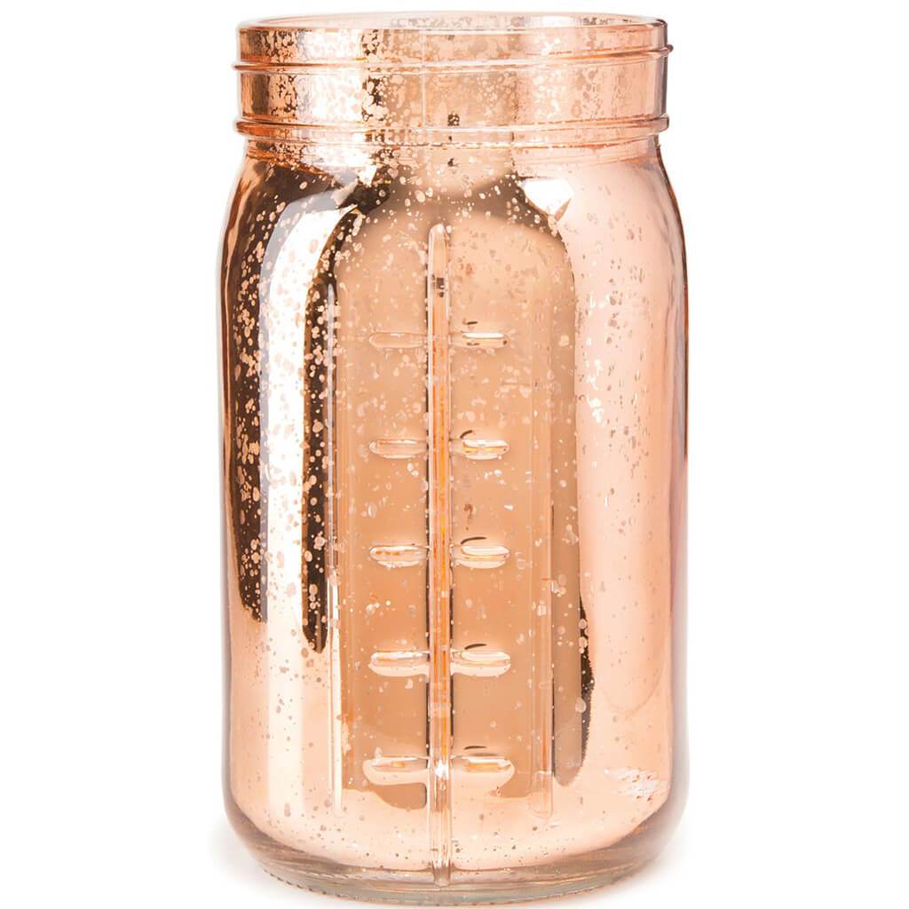 Glass Mason Jar Copper, 6.5in X 3.5in