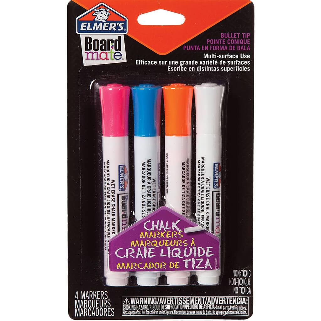 Chalk Markers Bullet Tip 4/PK