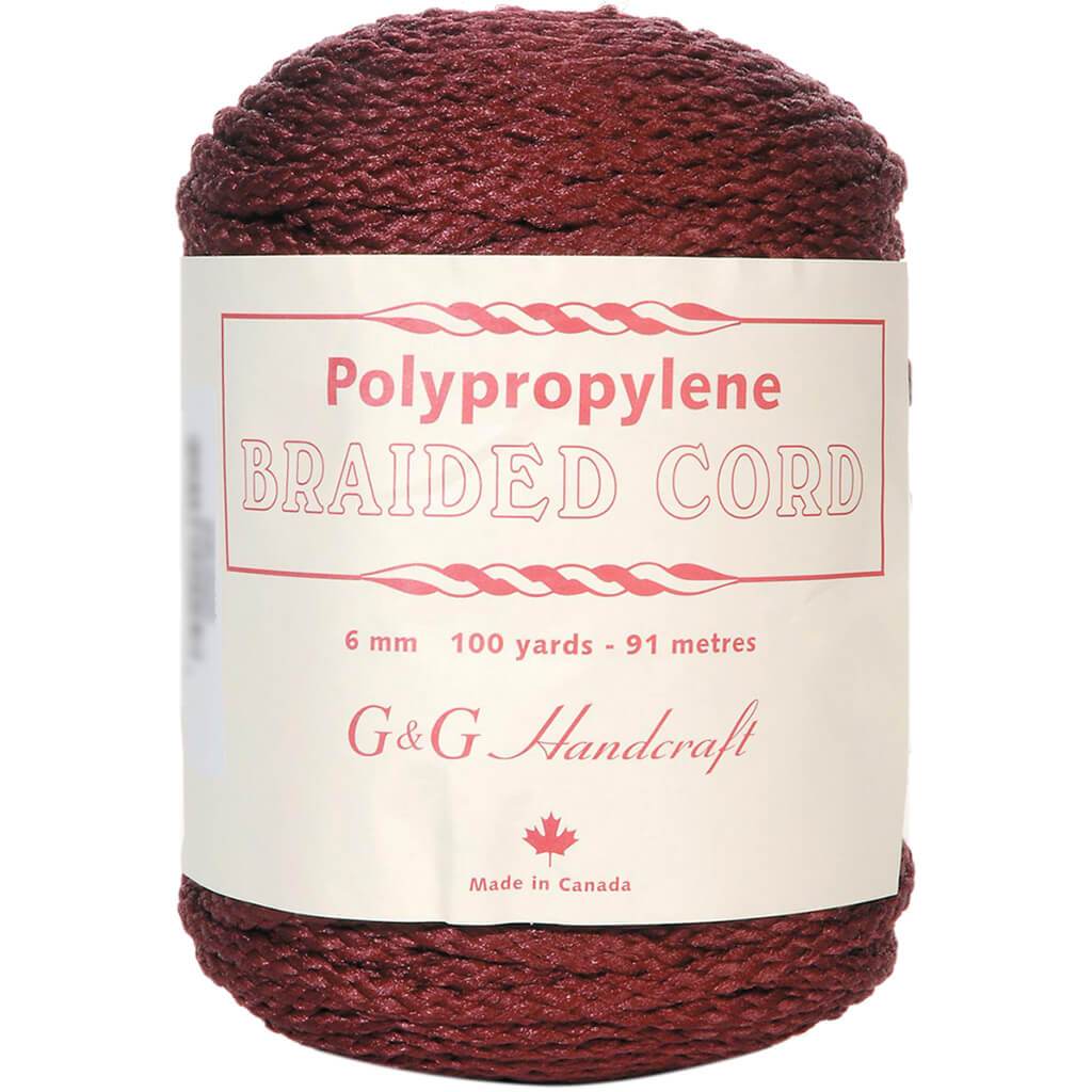 Macrame Braided Cord Burgundy 6mm 100 Yard