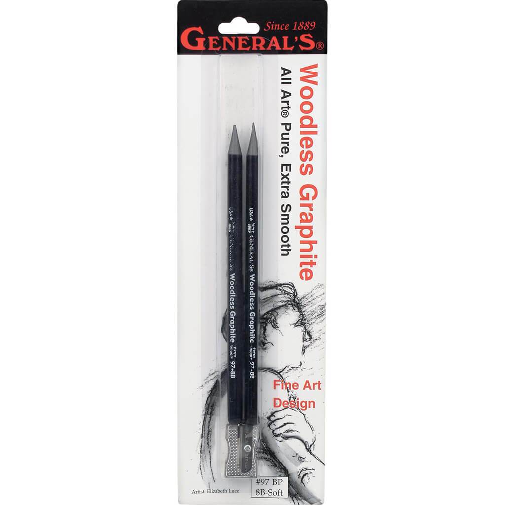 General&#39;s 8B Woodless Graphite Pencils 2 Pack