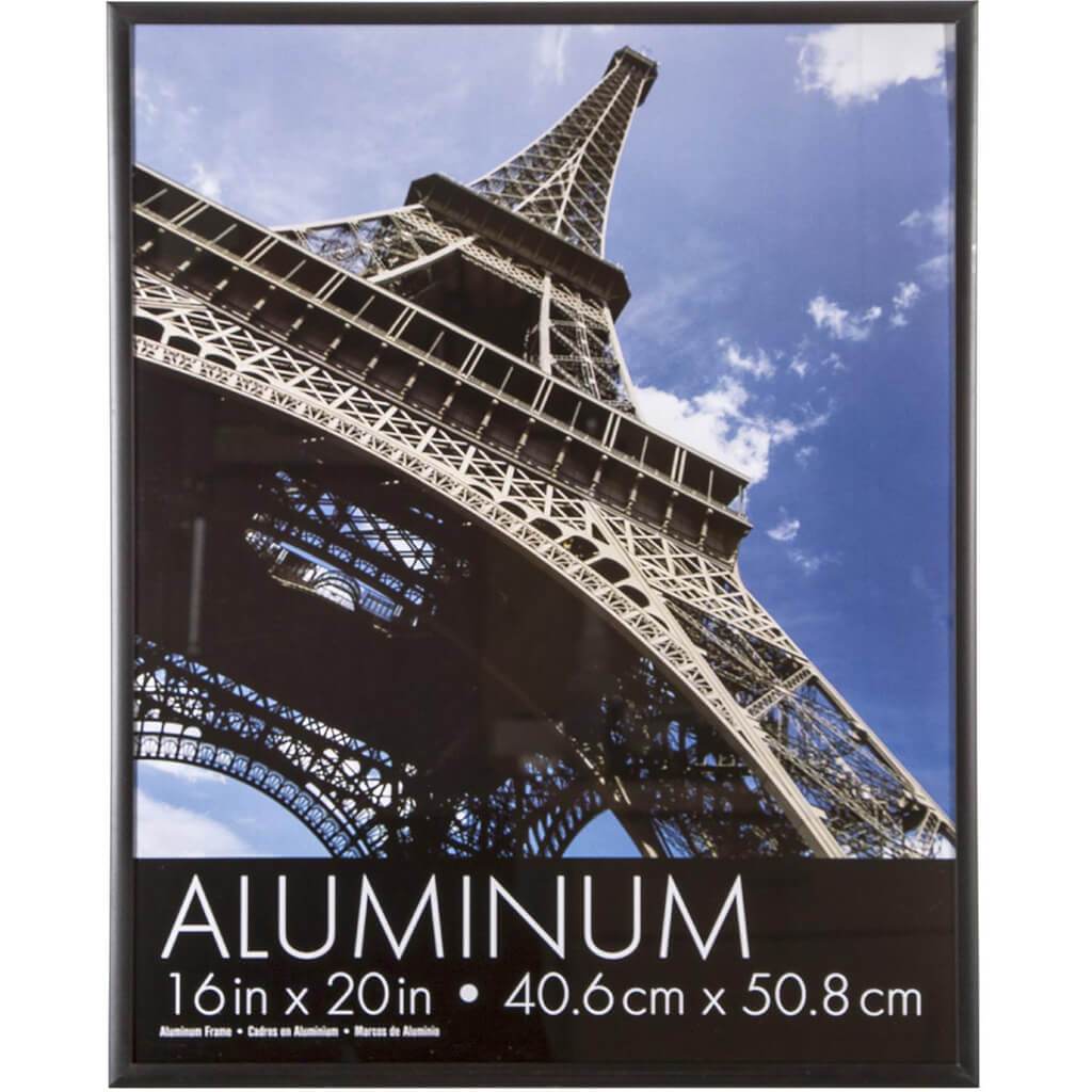 Black Aluminum Frame with Glass Front - 16 x 20 inches