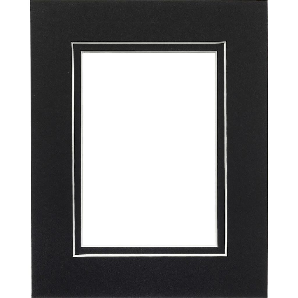 8 x 10 Double Black Picture Frame Mat with 4.5 x 6.5 inch Opening