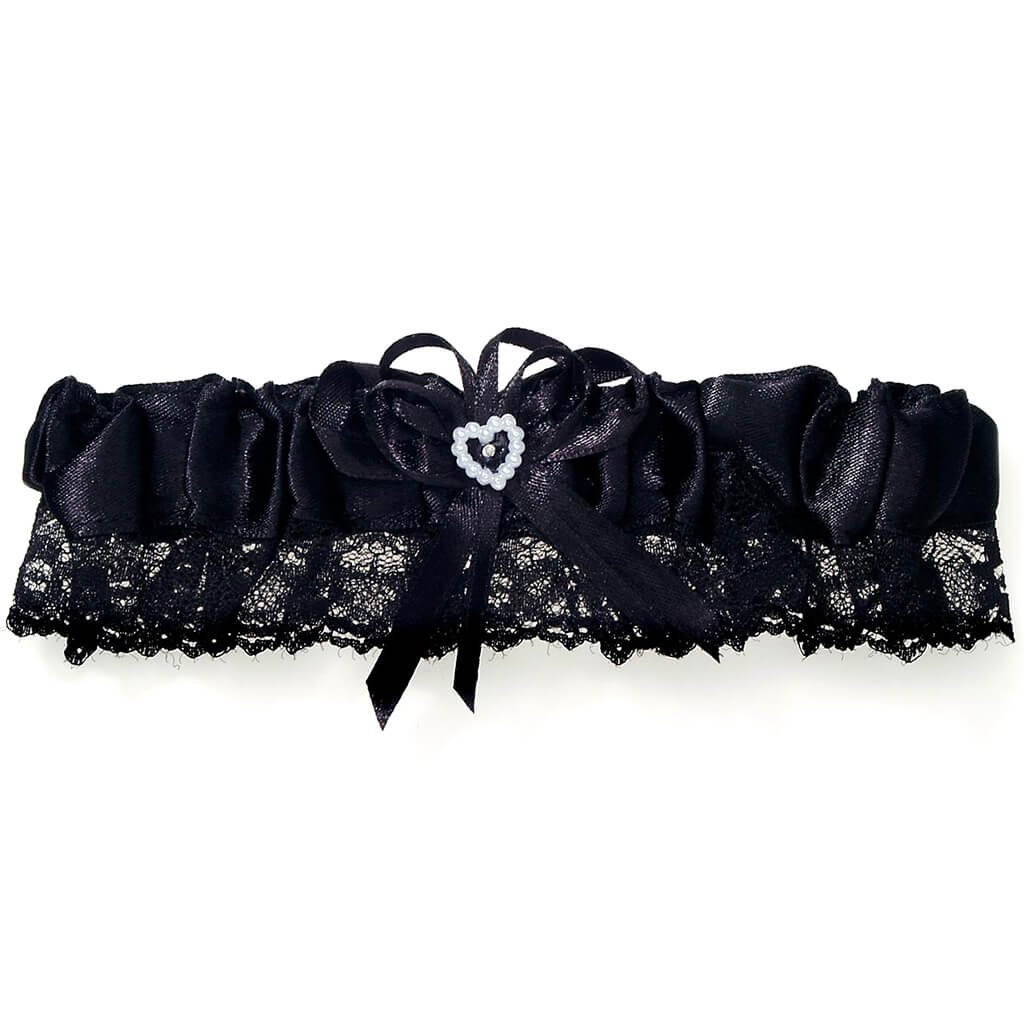 Black Lace Trimheart Garter