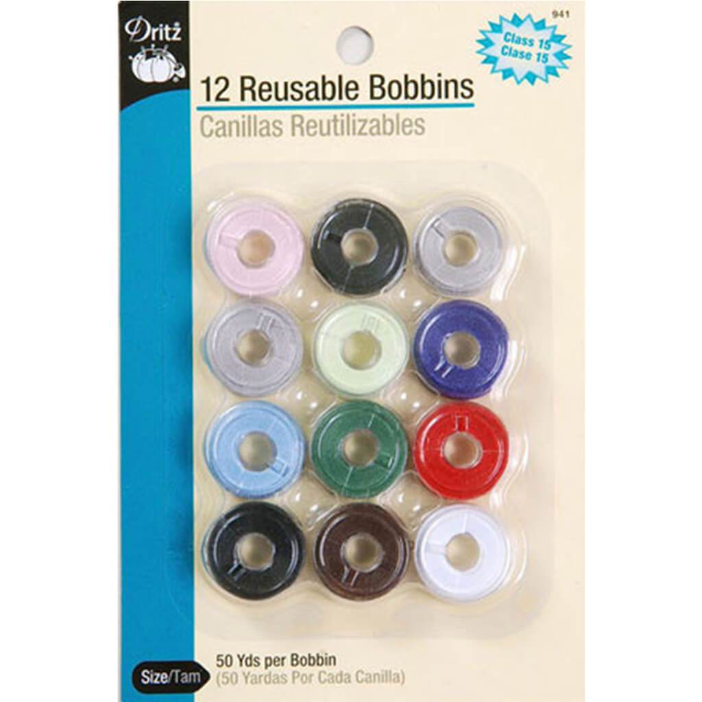 Pre-Filled Bobbins Class 15 Multi Color 12pc