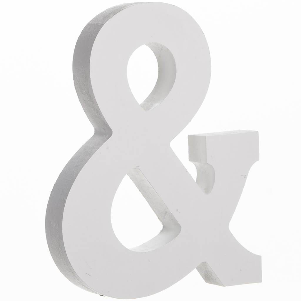 Classic Font White Wood 6in Letter