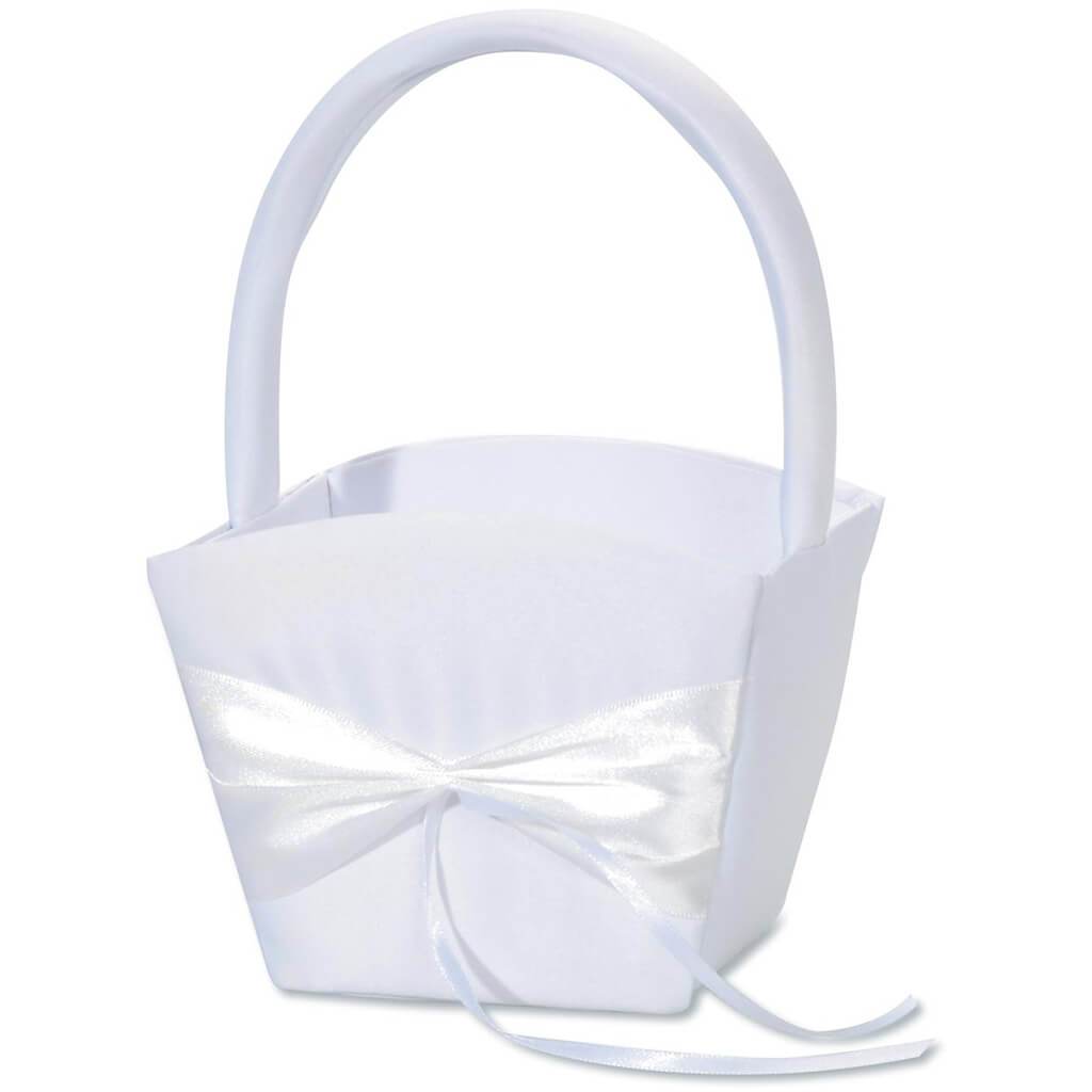 White Flower Basket