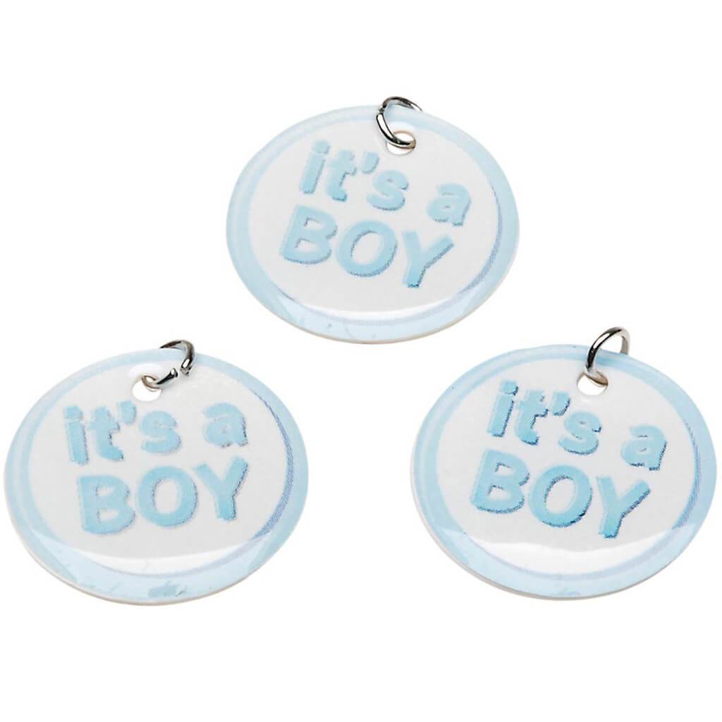 It?s a Boy Charm Circles, 12pc