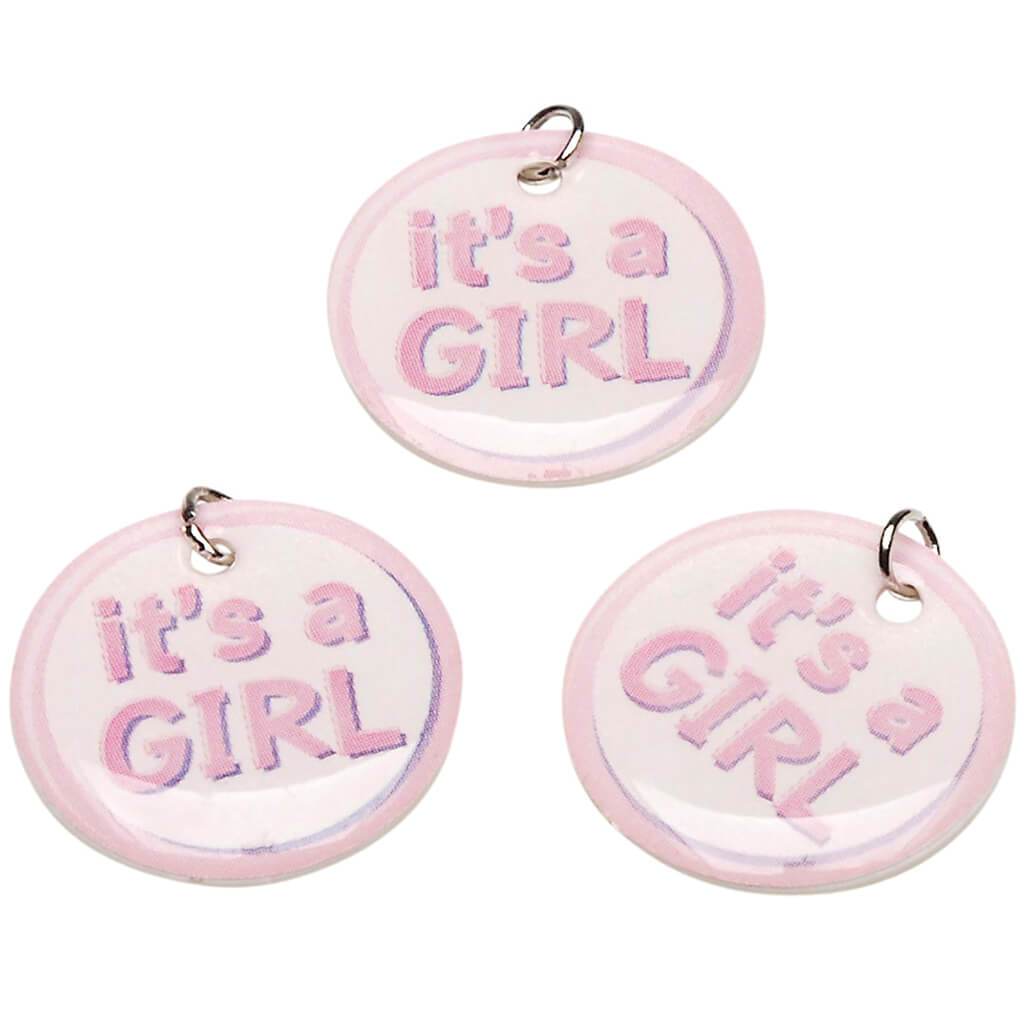 It?s a Girl Charm Circles, 12pc