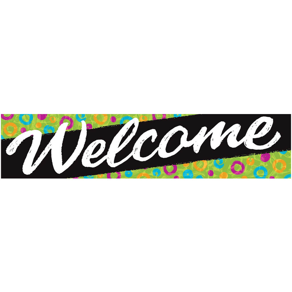 Welcome Swirl Dots Banner