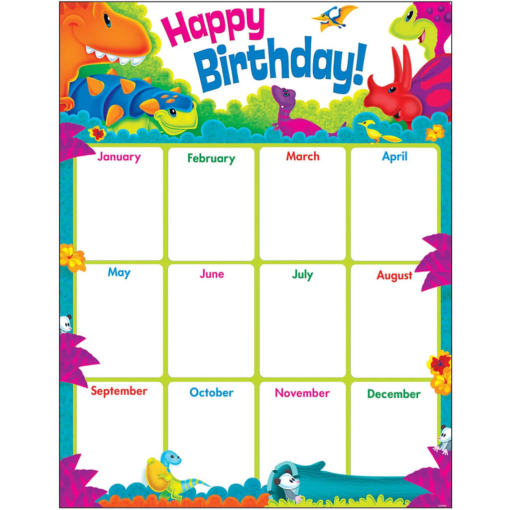 Birthday Dino-Mite Pals Learning Chart