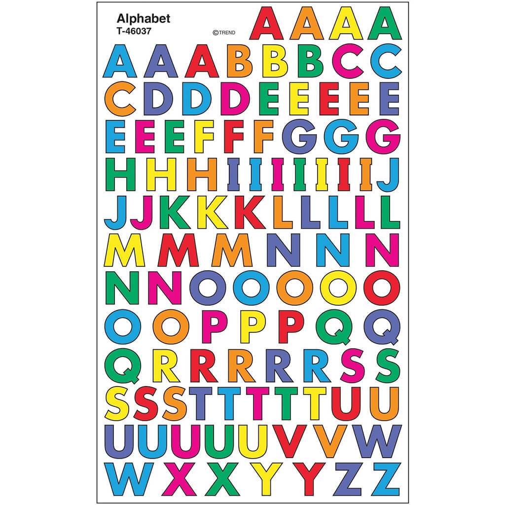 Alphabet Super Shapes Stickers 800Ct